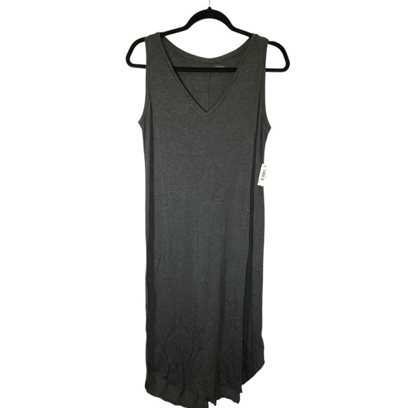 NWT  DAILY RITUAL Women's Large lounge V-neck sleeveless jersey tee midi dress - Picture 2 of 5